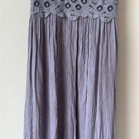 Free People Adella Maxi Dress Size Small Lace Maxi Dress in Dark Gray Boho Chic - Picture 9 of 15